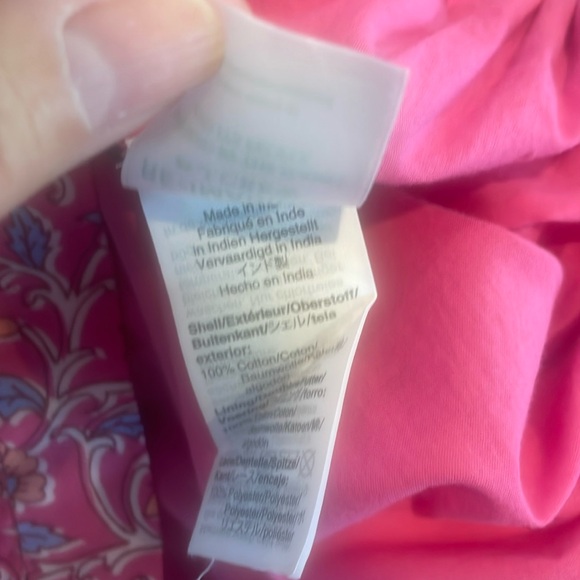 J. Crew pink floral block print tiered full lined cotton midi skirt size large - Picture 8 of 8